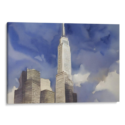 Watercolor Willis Tower Print - Canvas Art Print by Kanvah