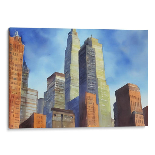 Watercolor Willis Tower Print - Canvas Art Print by Kanvah