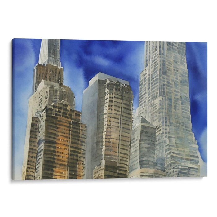 Watercolor Willis Tower Print - Canvas Art Print by Kanvah