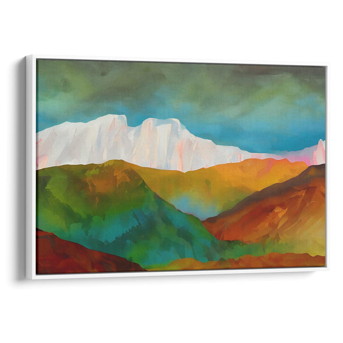 Abstract Rocky Mountains Print - Canvas Art Print by Kanvah