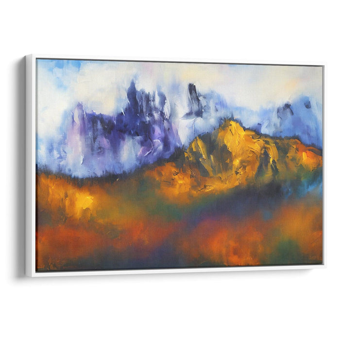 Abstract Rocky Mountains Print - Canvas Art Print by Kanvah