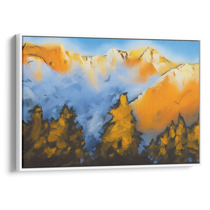 Abstract Rocky Mountains Print - Canvas Art Print by Kanvah