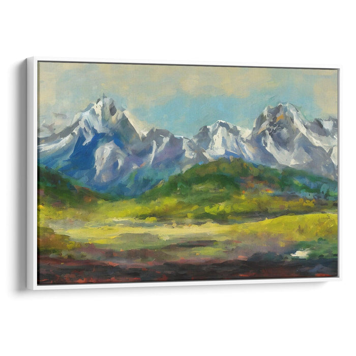 Abstract Rocky Mountains Print - Canvas Art Print by Kanvah