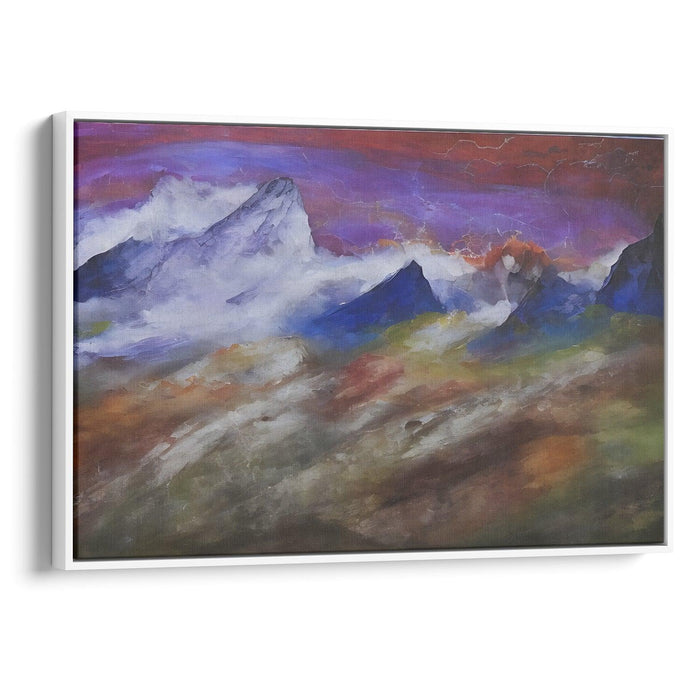 Abstract Rocky Mountains Print - Canvas Art Print by Kanvah