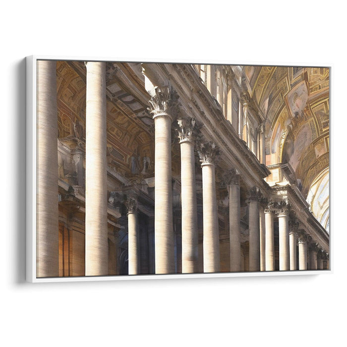 Abstract Colonnade of St. Peter's Basilica Print - Canvas Art Print by Kanvah