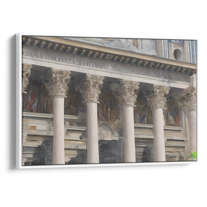 Abstract Colonnade of St. Peter's Basilica Print - Canvas Art Print by Kanvah