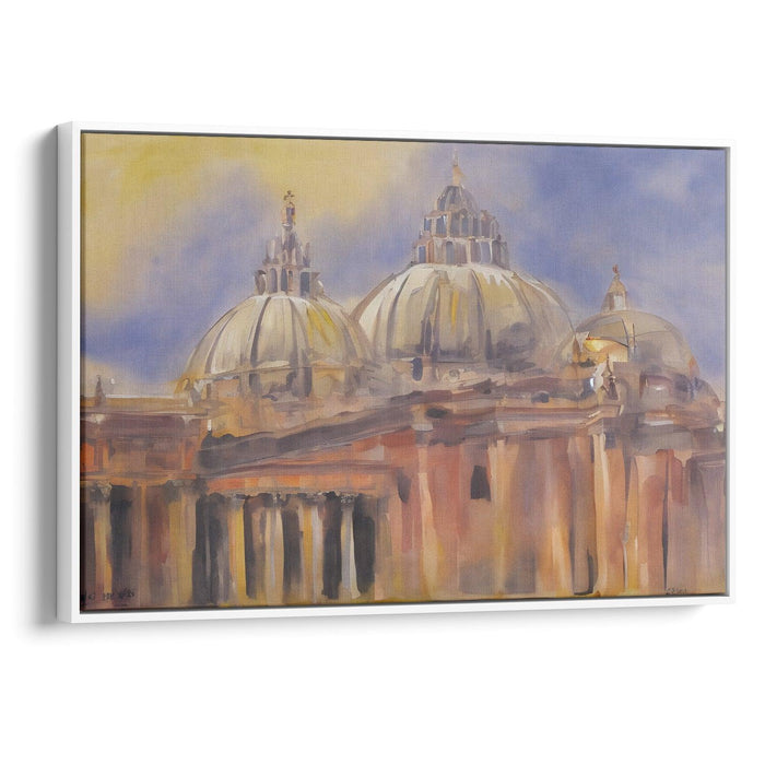 Abstract Colonnade of St. Peter's Basilica Print - Canvas Art Print by Kanvah