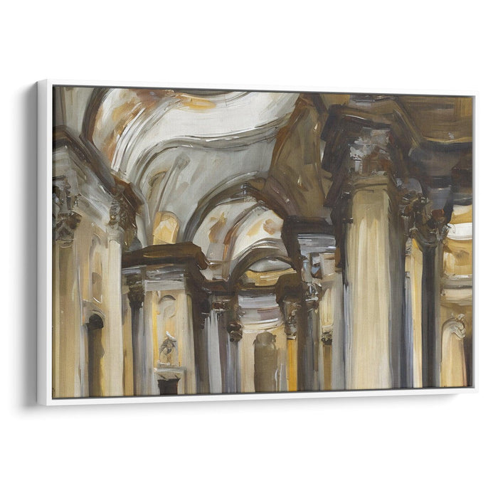 Abstract Colonnade of St. Peter's Basilica Print - Canvas Art Print by Kanvah