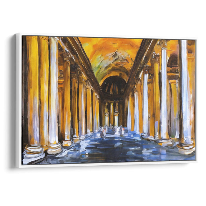 Abstract Colonnade of St. Peter's Basilica Print - Canvas Art Print by Kanvah