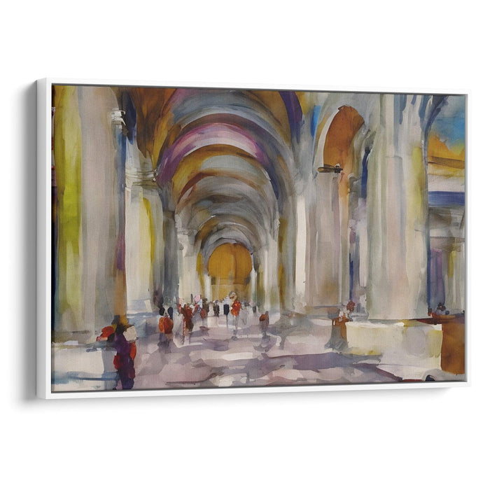 Abstract Colonnade of St. Peter's Basilica Print - Canvas Art Print by Kanvah