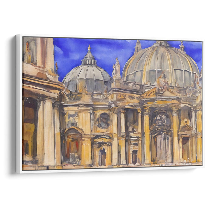 Abstract Colonnade of St. Peter's Basilica Print - Canvas Art Print by Kanvah