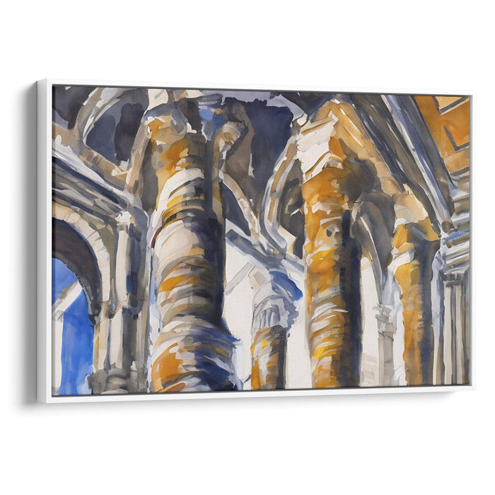 Abstract Colonnade of St. Peter's Basilica Print - Canvas Art Print by Kanvah