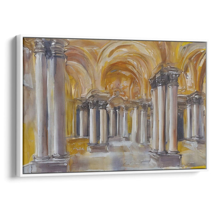 Abstract Colonnade of St. Peter's Basilica Print - Canvas Art Print by Kanvah