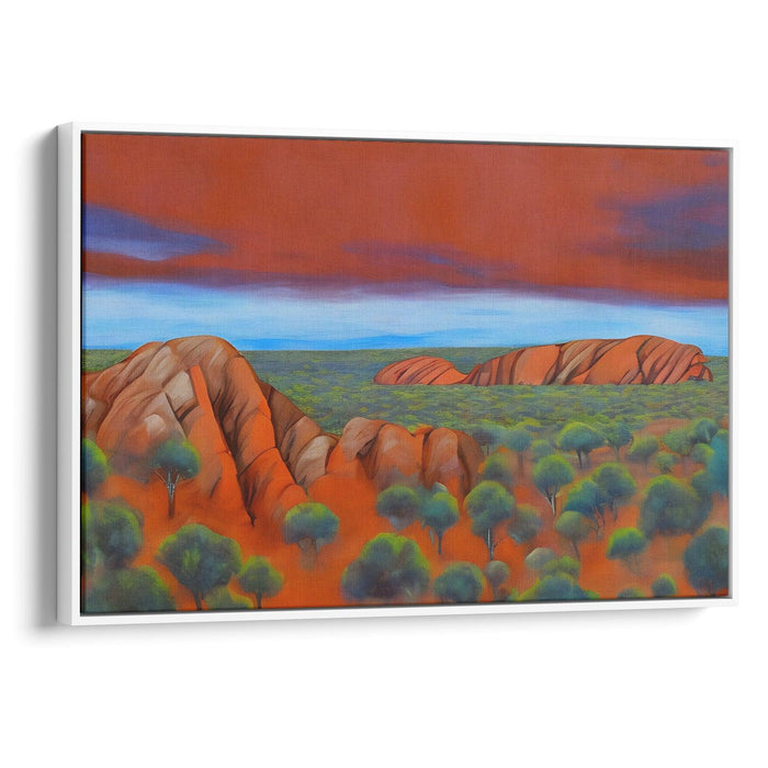 Abstract Uluru Print - Canvas Art Print by Kanvah