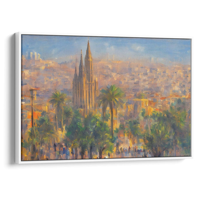 Impressionism Barcelona Print - Canvas Art Print by Kanvah