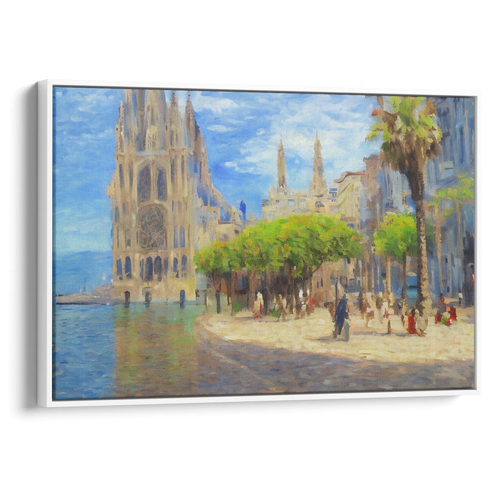 Impressionism Barcelona Print - Canvas Art Print by Kanvah