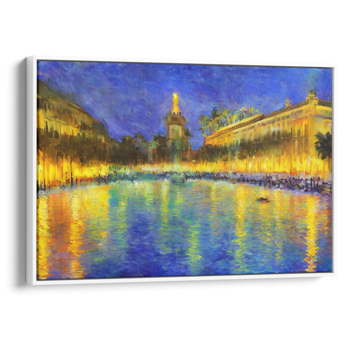 Impressionism Barcelona Print - Canvas Art Print by Kanvah