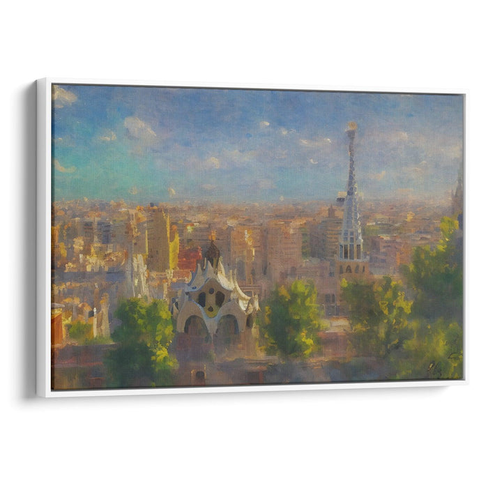 Impressionism Barcelona Print - Canvas Art Print by Kanvah