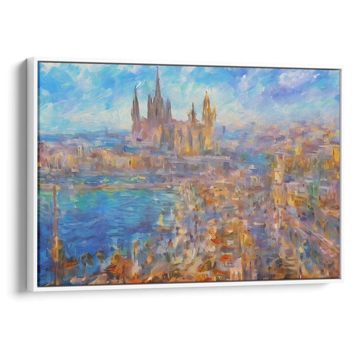 Impressionism Barcelona Print - Canvas Art Print by Kanvah