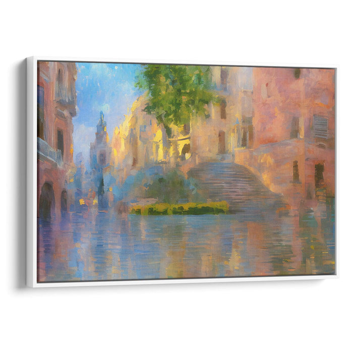 Impressionism Barcelona Print - Canvas Art Print by Kanvah