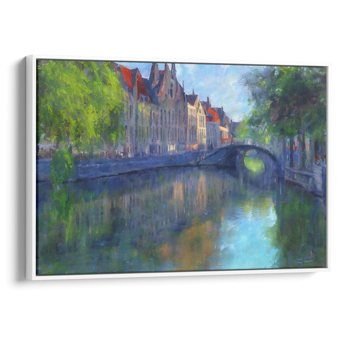 Impressionism Bruges Print - Canvas Art Print by Kanvah