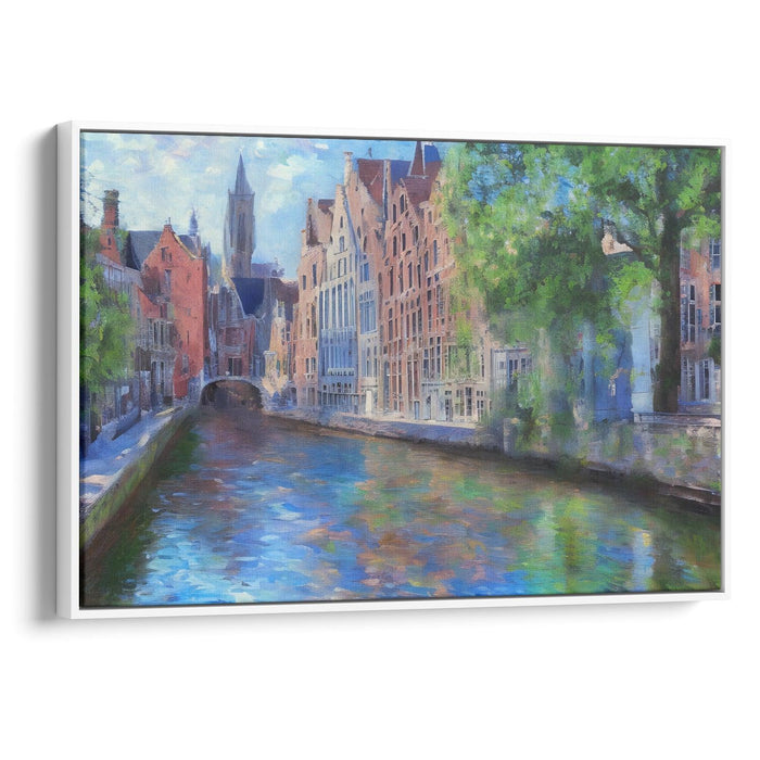 Impressionism Bruges Print - Canvas Art Print by Kanvah