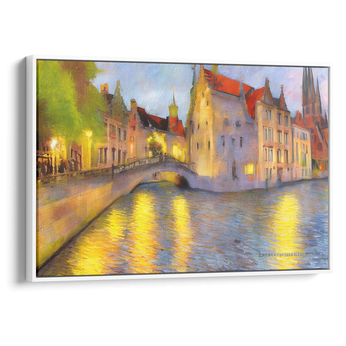 Impressionism Bruges Print - Canvas Art Print by Kanvah