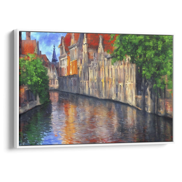 Impressionism Bruges Print - Canvas Art Print by Kanvah