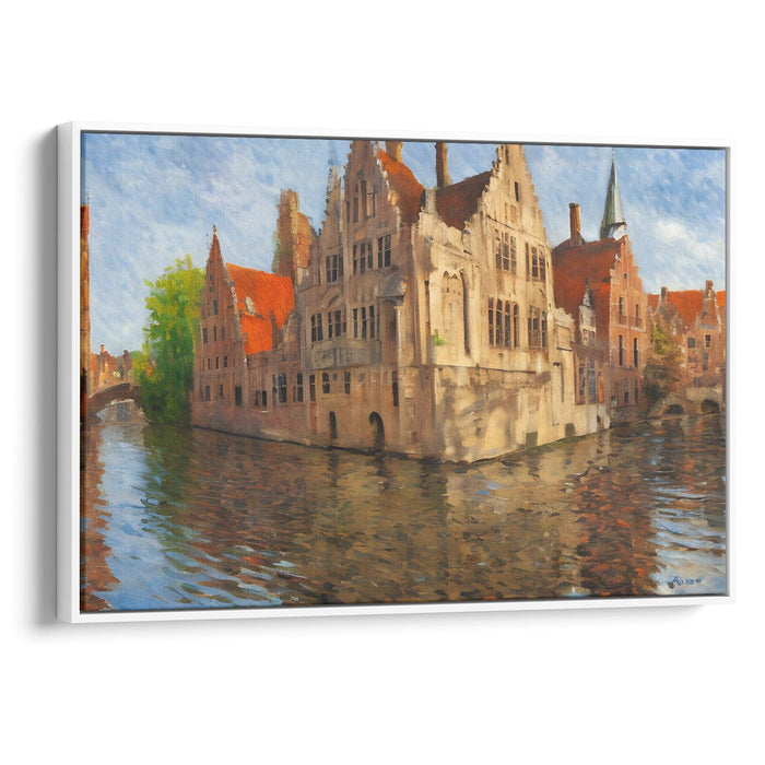 Impressionism Bruges Print - Canvas Art Print by Kanvah