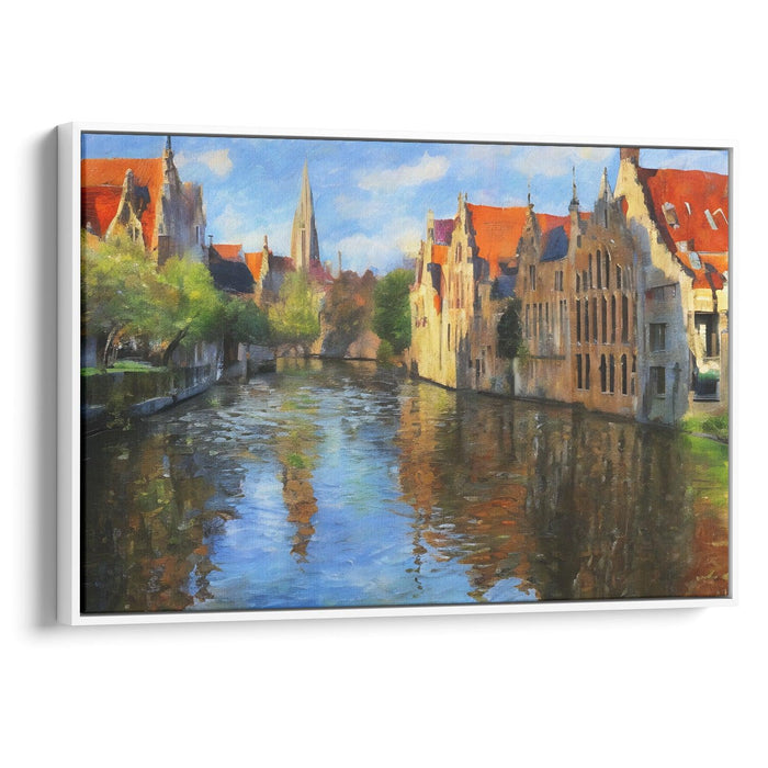 Impressionism Bruges Print - Canvas Art Print by Kanvah