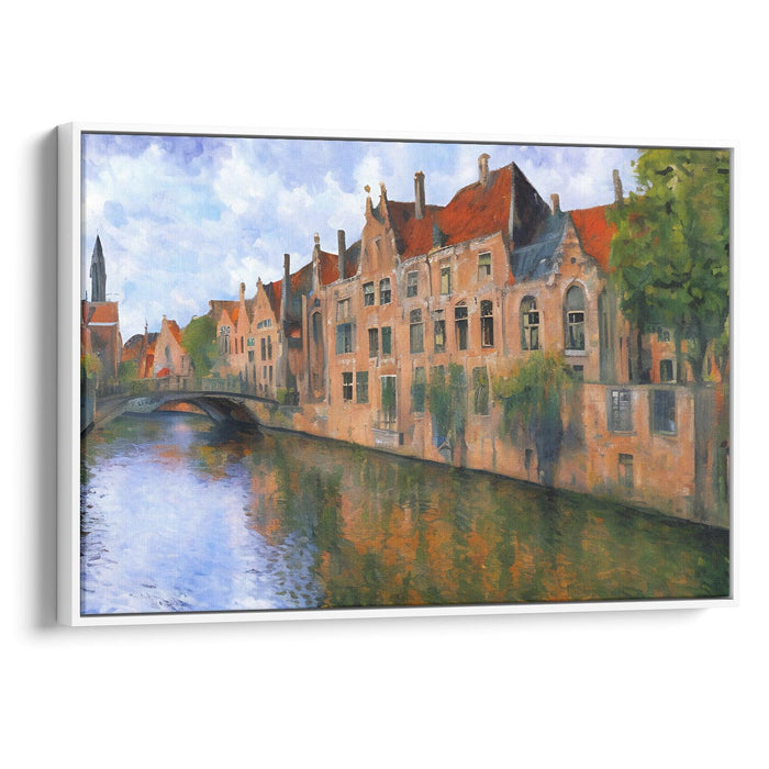 Impressionism Bruges Print - Canvas Art Print by Kanvah