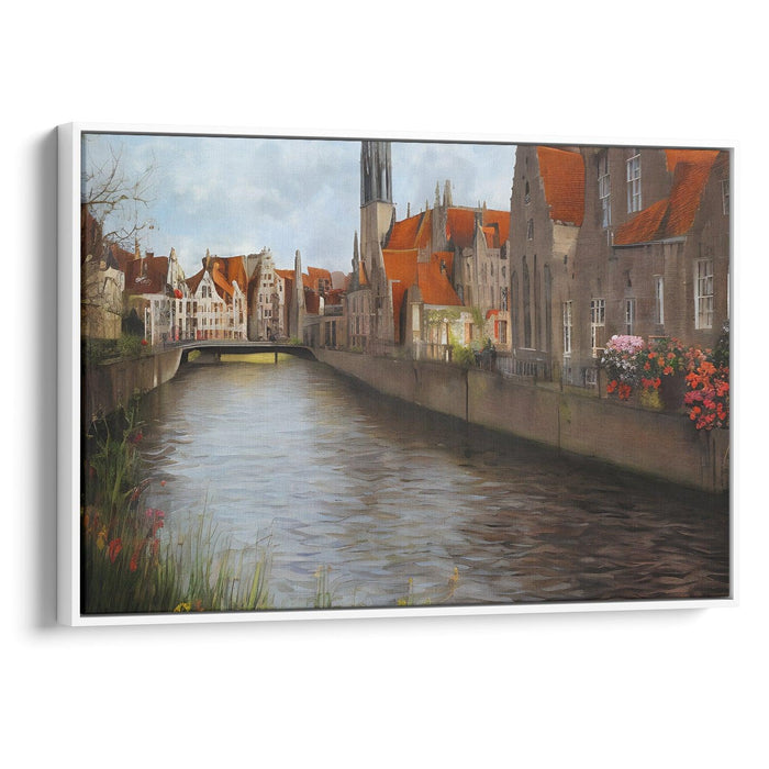 Realism Bruges Print - Canvas Art Print by Kanvah