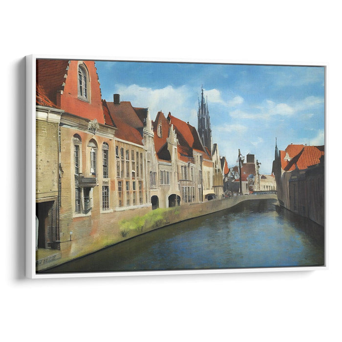 Realism Bruges Print - Canvas Art Print by Kanvah