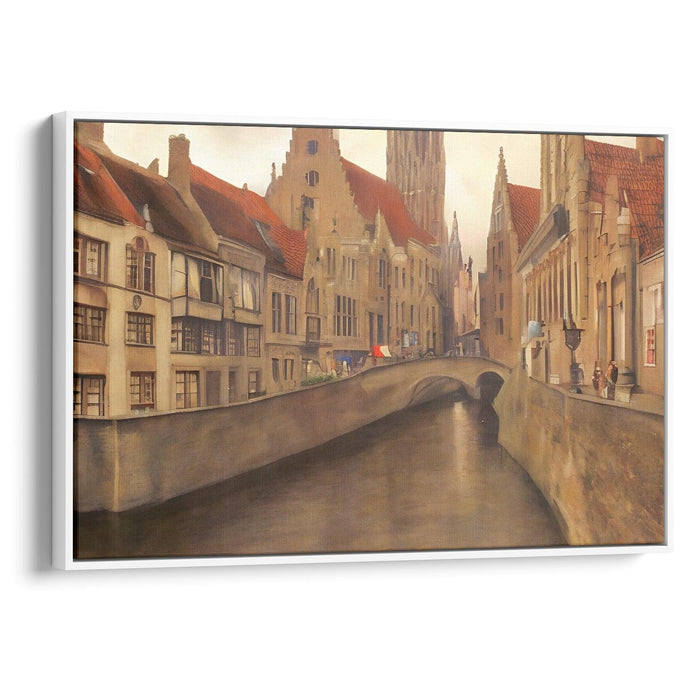 Realism Bruges Print - Canvas Art Print by Kanvah