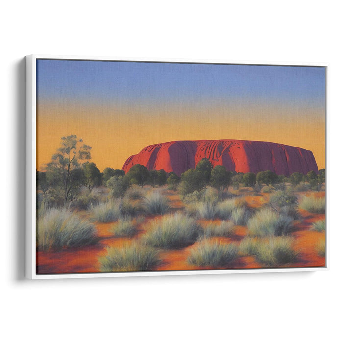 Watercolor Uluru Print - Canvas Art Print by Kanvah