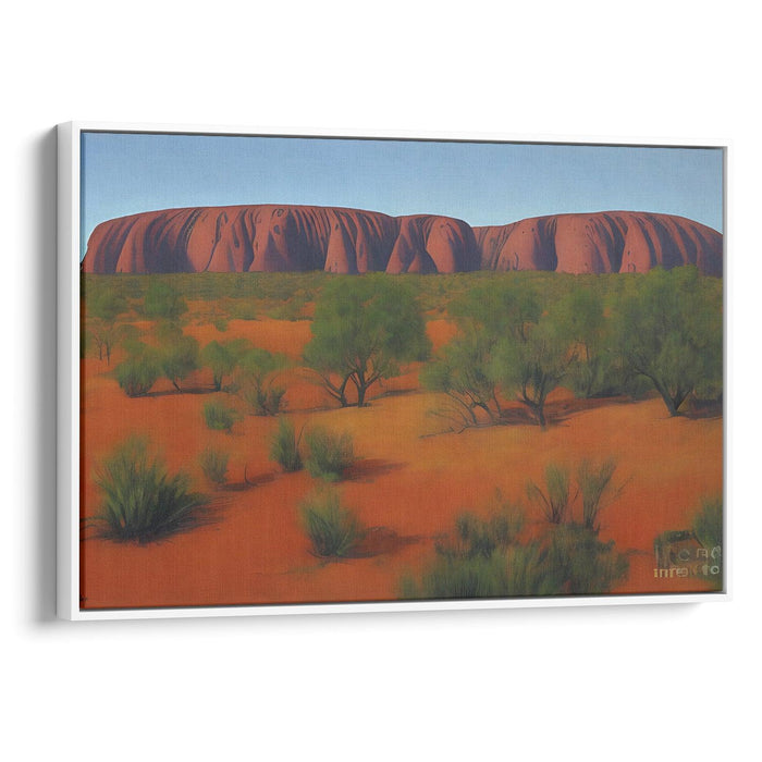 Watercolor Uluru Print - Canvas Art Print by Kanvah