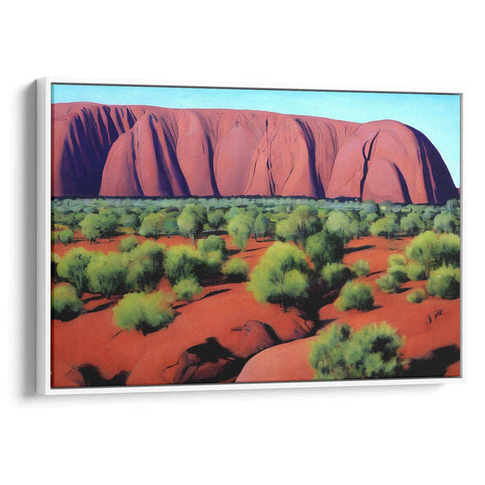 Watercolor Uluru Print - Canvas Art Print by Kanvah