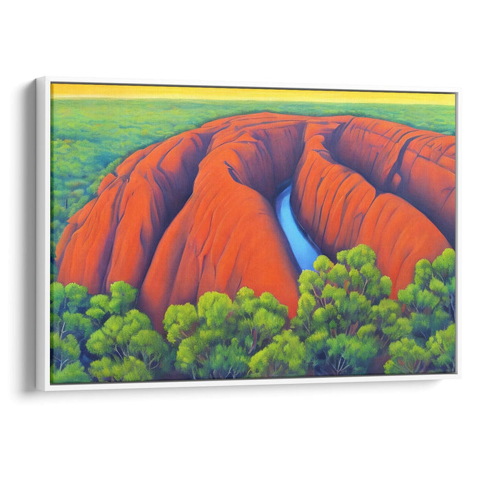 Watercolor Uluru Print - Canvas Art Print by Kanvah