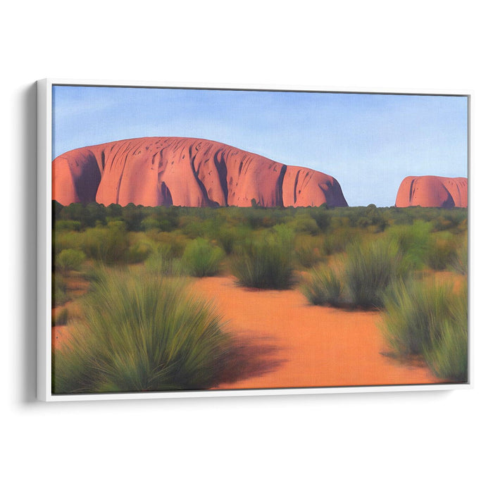 Watercolor Uluru Print - Canvas Art Print by Kanvah