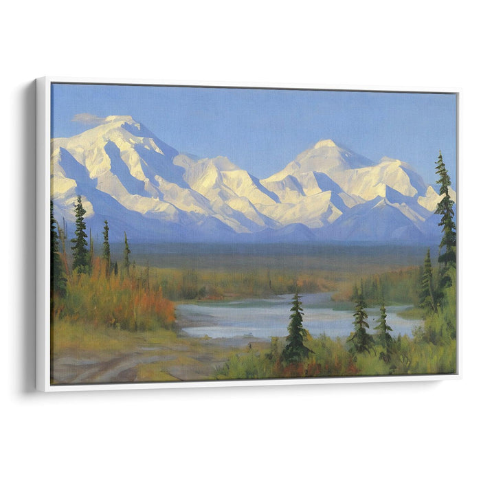 Realism Denali Print - Canvas Art Print by Kanvah