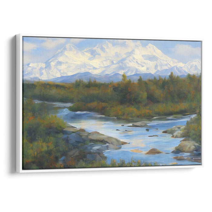 Realism Denali Print - Canvas Art Print by Kanvah