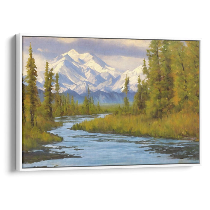 Realism Denali Print - Canvas Art Print by Kanvah