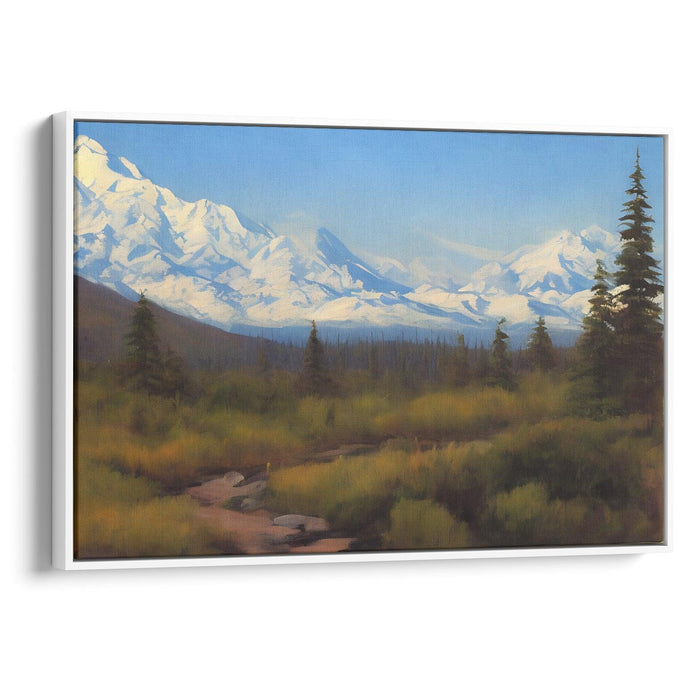 Realism Denali Print - Canvas Art Print by Kanvah