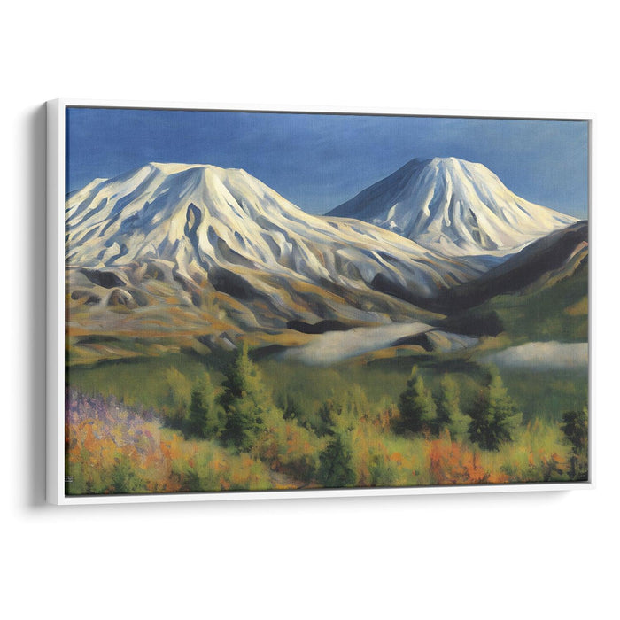 Realism Mount St. Helens Print - Canvas Art Print by Kanvah