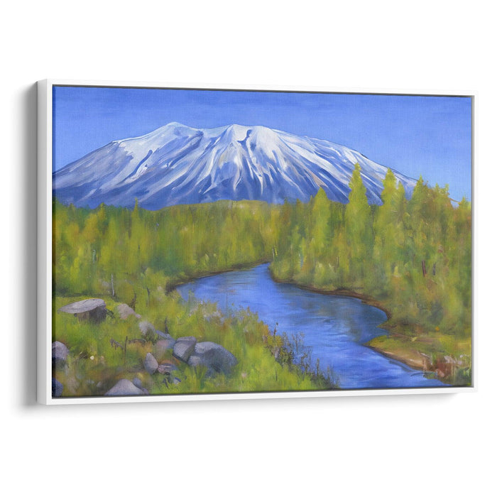 Realism Mount St. Helens Print - Canvas Art Print by Kanvah