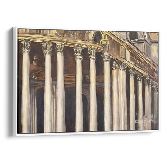 Realism Colonnade of St. Peter's Basilica Print - Canvas Art Print by Kanvah