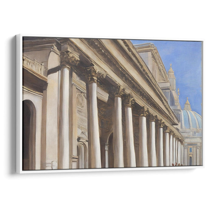 Realism Colonnade of St. Peter's Basilica Print - Canvas Art Print by Kanvah