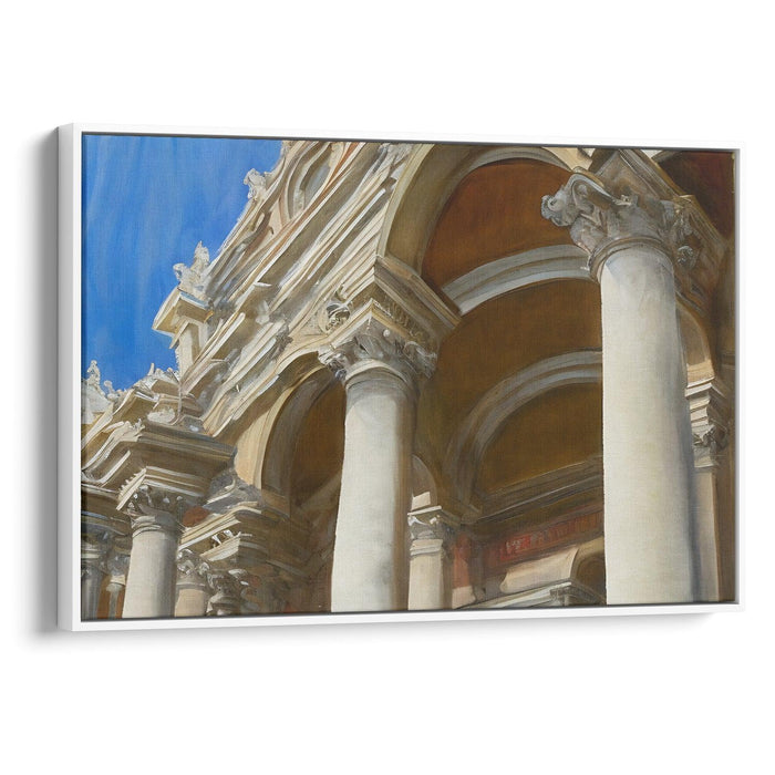 Realism Colonnade of St. Peter's Basilica Print - Canvas Art Print by Kanvah