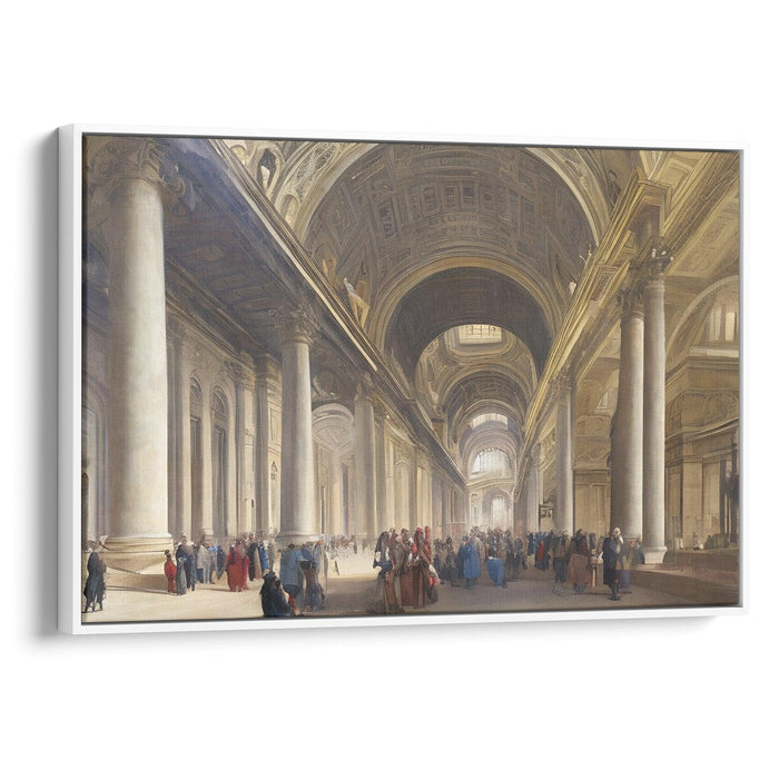 Realism Colonnade of St. Peter's Basilica Print - Canvas Art Print by Kanvah