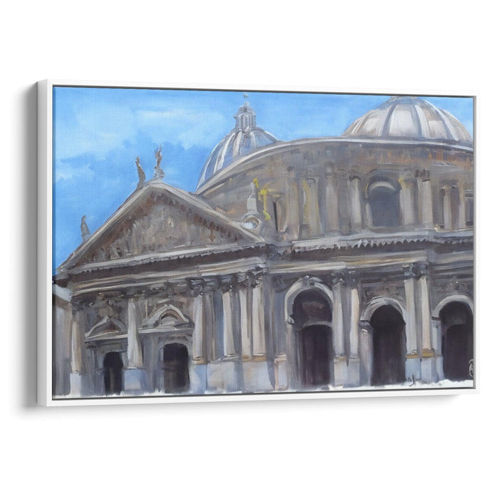 Realism Colonnade of St. Peter's Basilica Print - Canvas Art Print by Kanvah